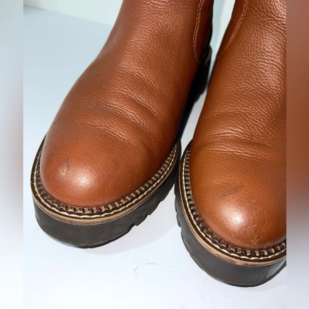 Nordstrom Rack Brown Man Leather Elastic Waterproof Round Toe Ankle Boot